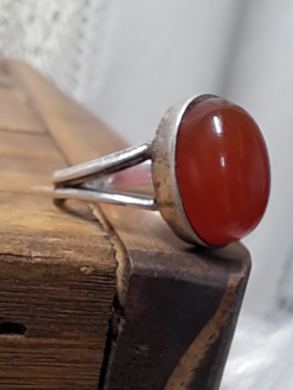 925 Sterling Silver Oval Red Carnelian Handmade Boho Vintage Jewelry - Picture 2 of 7